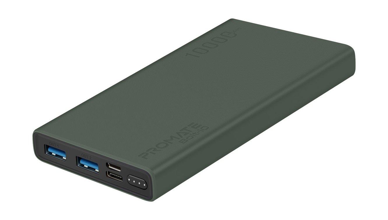 Promate Bolt-10 10000 mAh Smart Charging Power Bank - Green