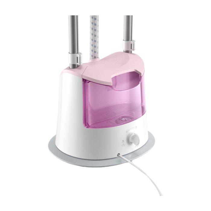 مكواة بخار عمودية إيزي تاتش من فيليبس، قدرة 1800 واط، سعة 1.4 لتر، GC485/46 - أبيض/وردي