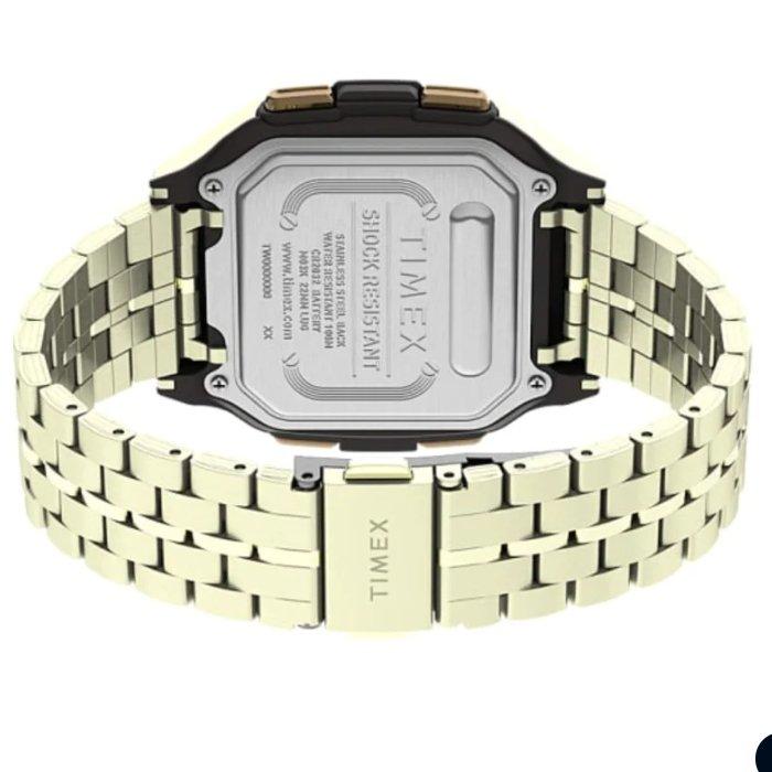 TIMEX Watch for Men, Digital, 47mm, Stainless Steel Strap, TW2U17100 - Gold