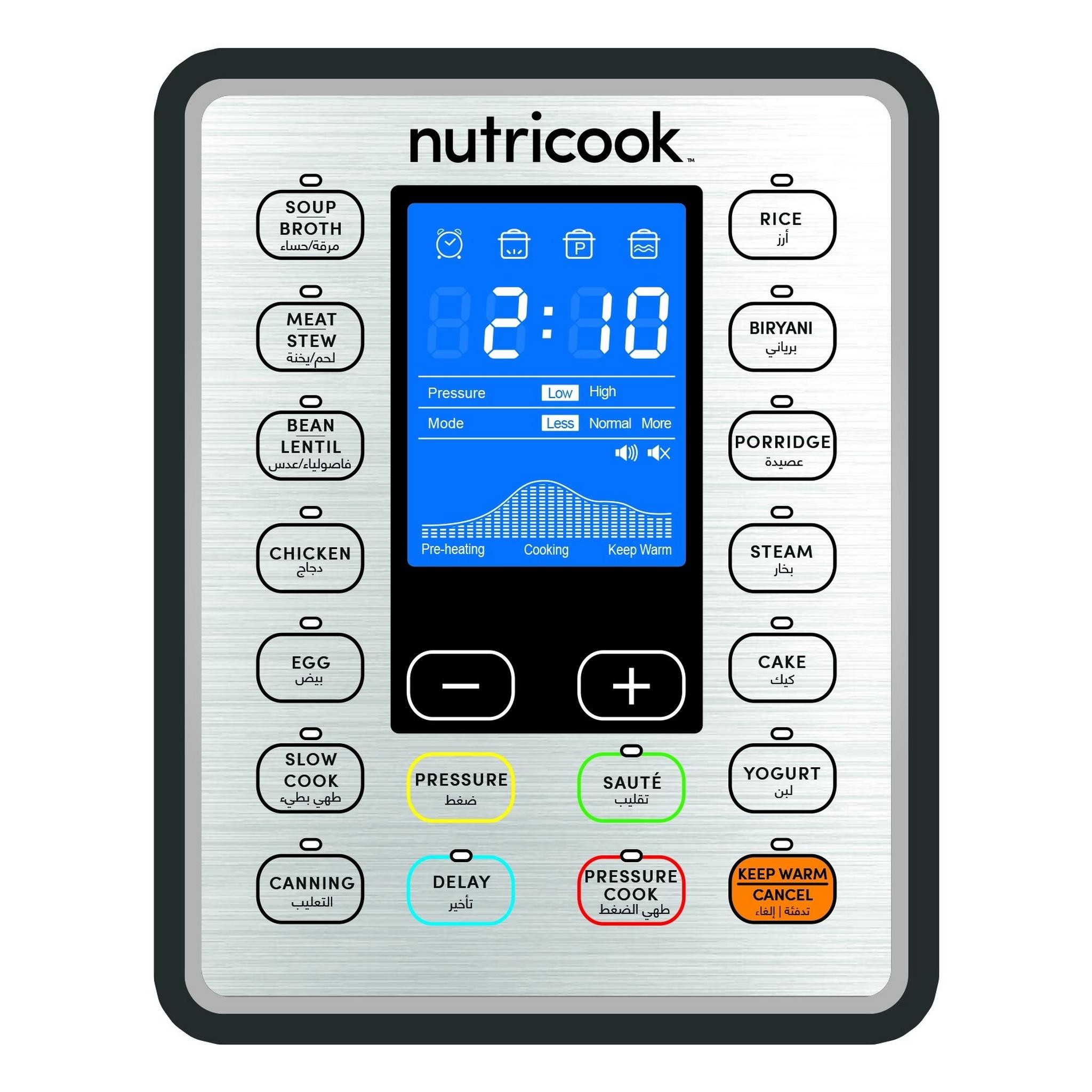 NutriCook Smart Pot Pressure Cooker Prime 6L 1000W - (NC-SPPR6)