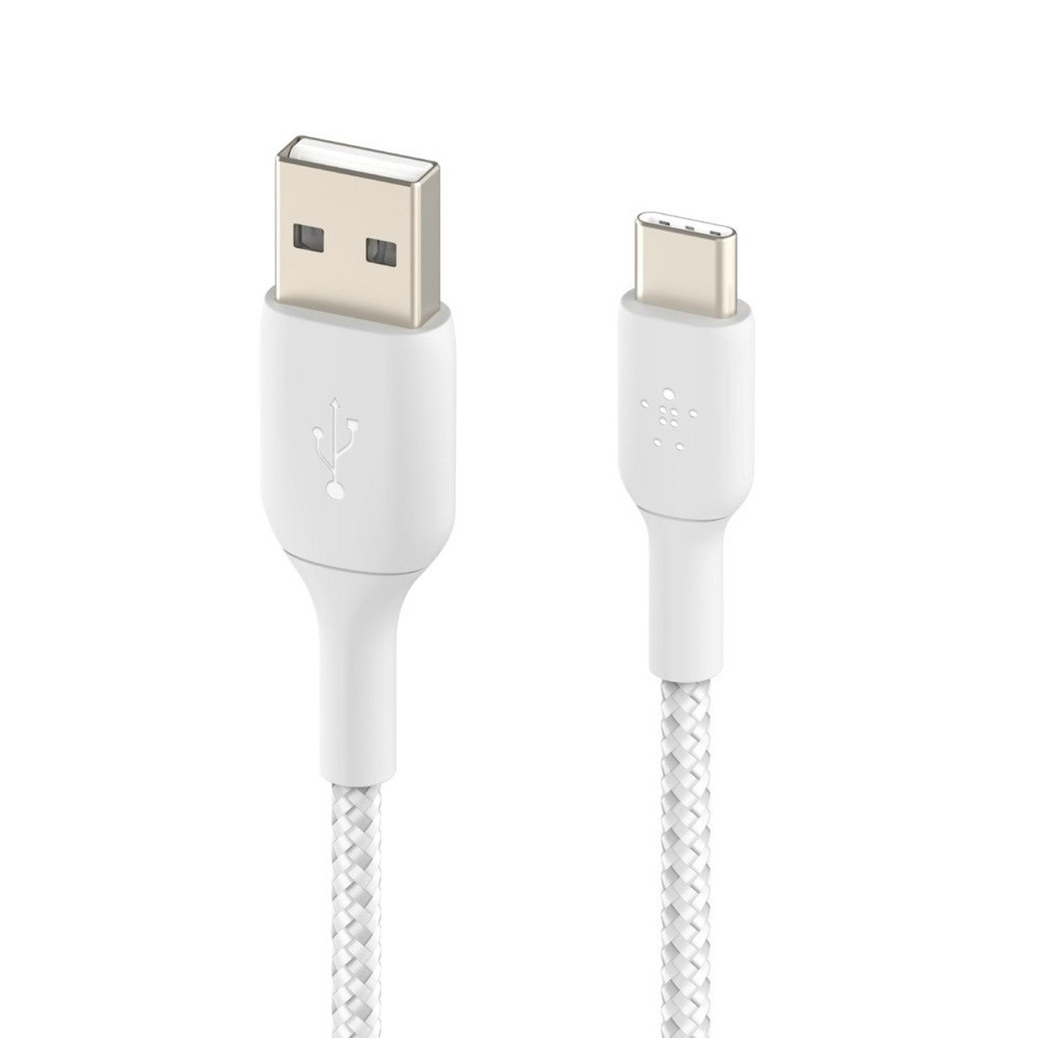 Belkin Boost Charge Braided USB-A to USB-C Cable - 1M - White