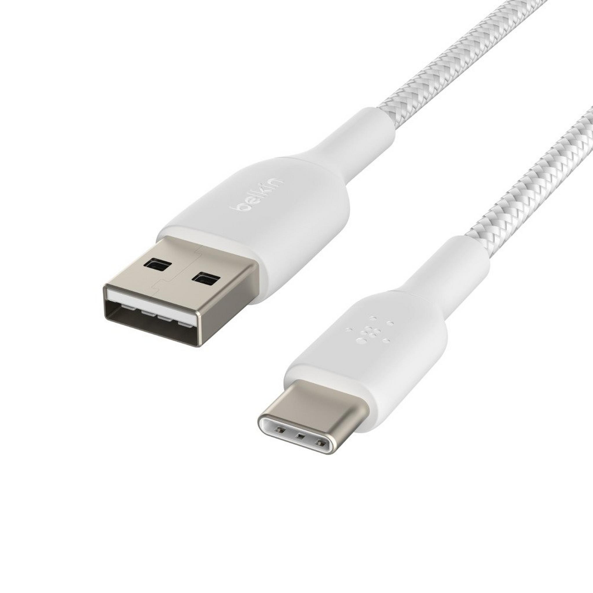 Belkin Boost Charge Braided USB-A to USB-C Cable - 1M - White