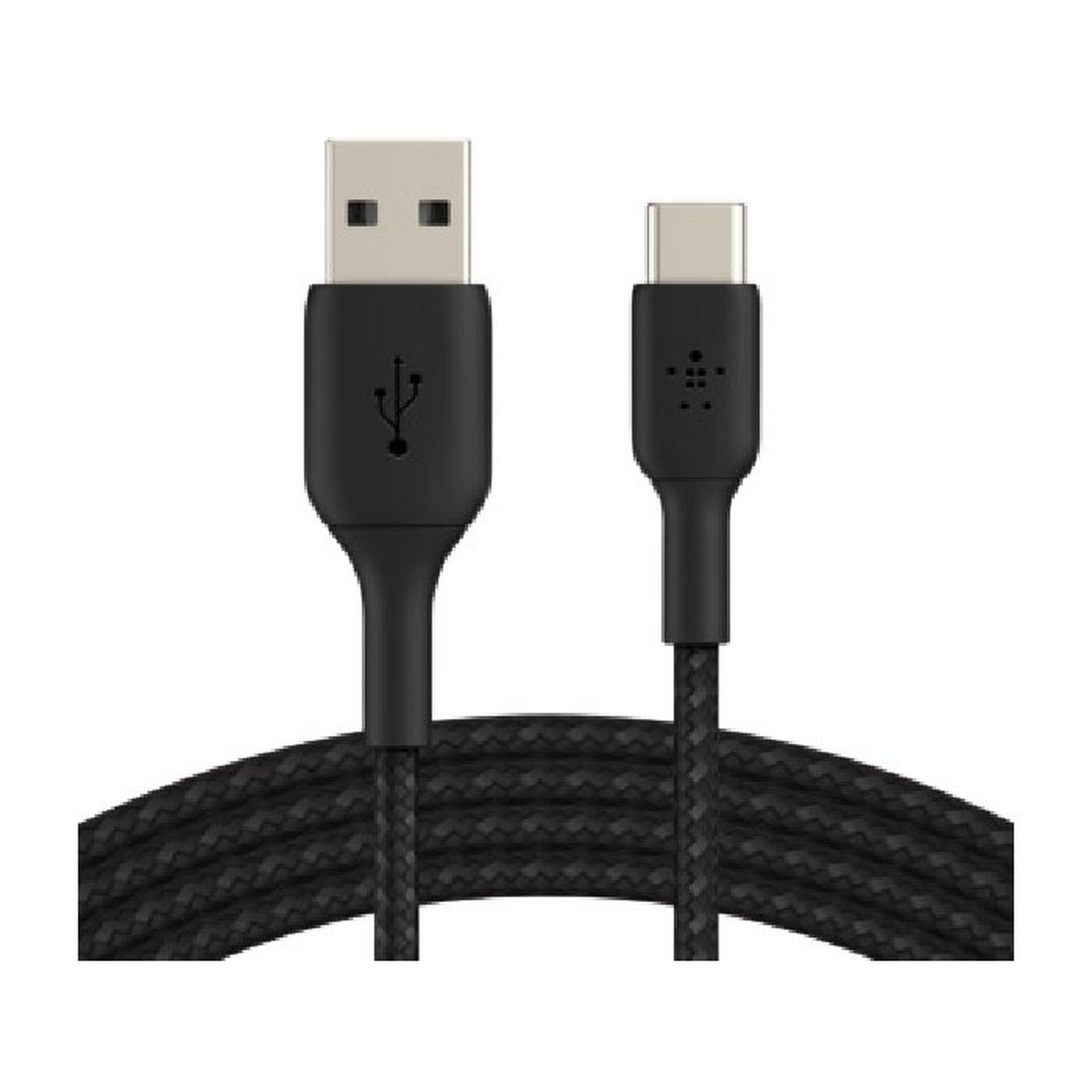 Belkin Boost Charge Braided USB-A to USB-C Cable - 2M - Black