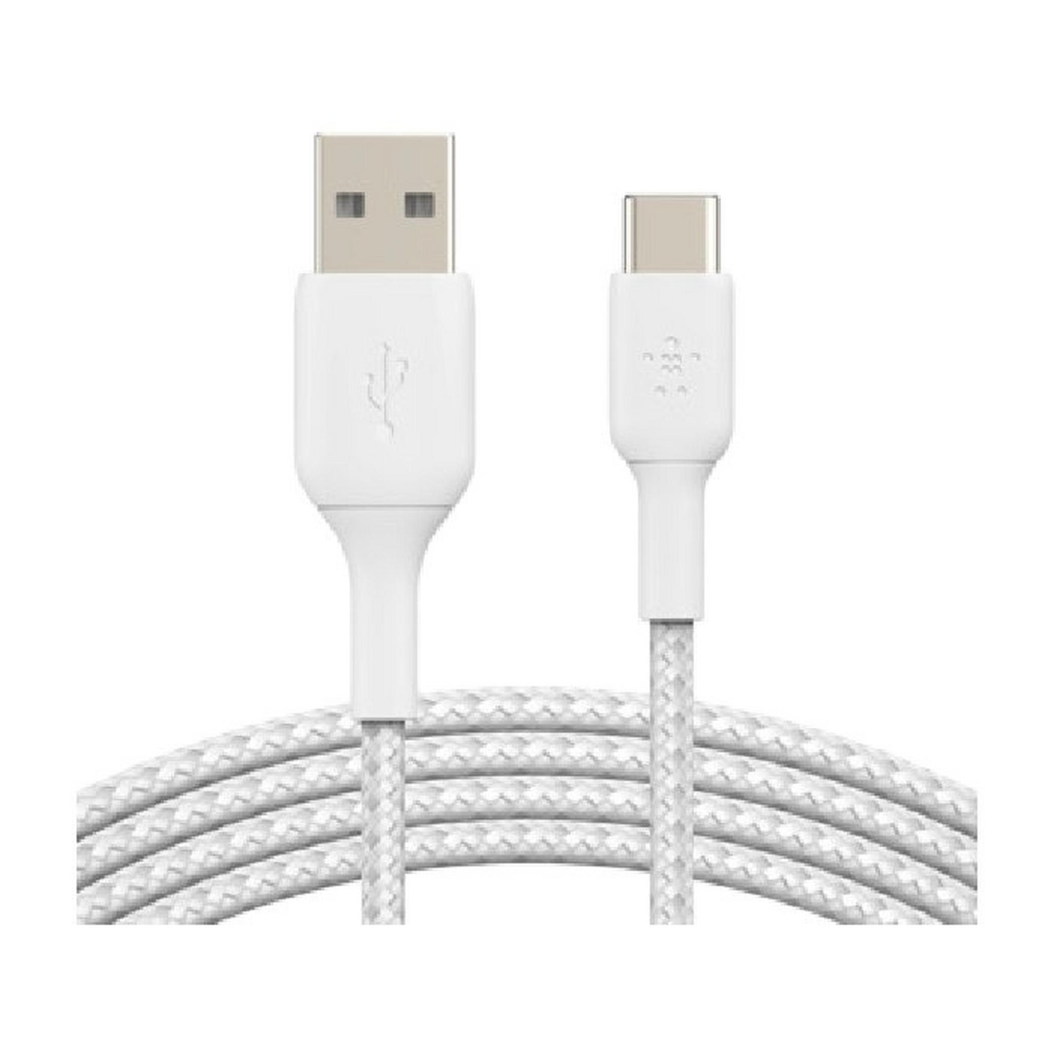 Belkin Boost Charge Braided USB-A to USB-C Cable - 2M - White