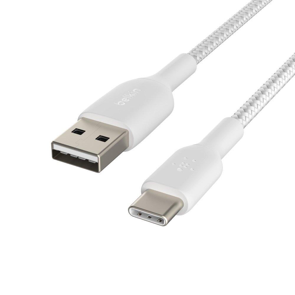 Belkin Boost Charge Braided USB-A to USB-C Cable - 2M - White