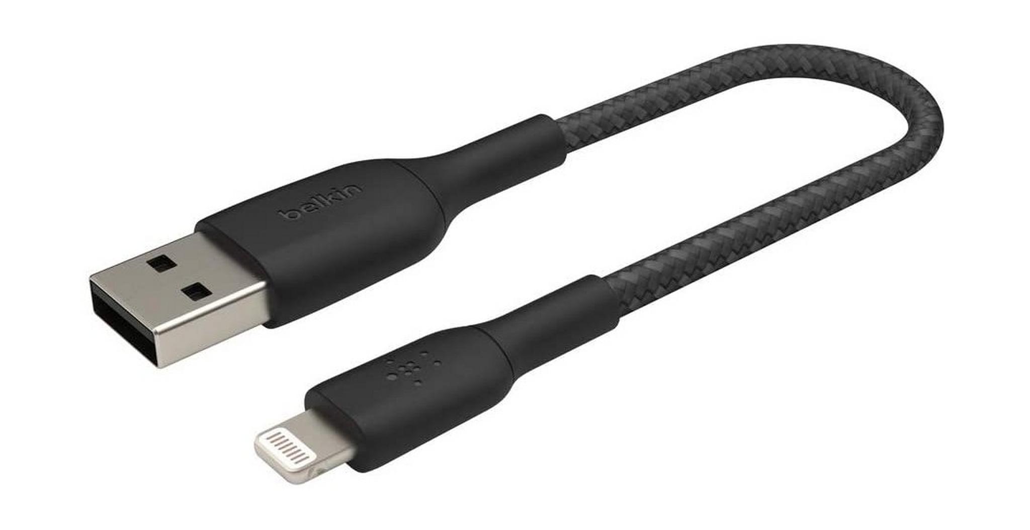 Belkin BOOST CHARGE Braided Lightning to USB-A Cable 0.15M - Black