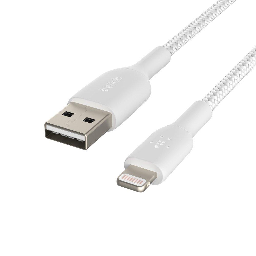 Belkin BOOST CHARGE Braided Lightning to USB-A Cable 0.15M - White