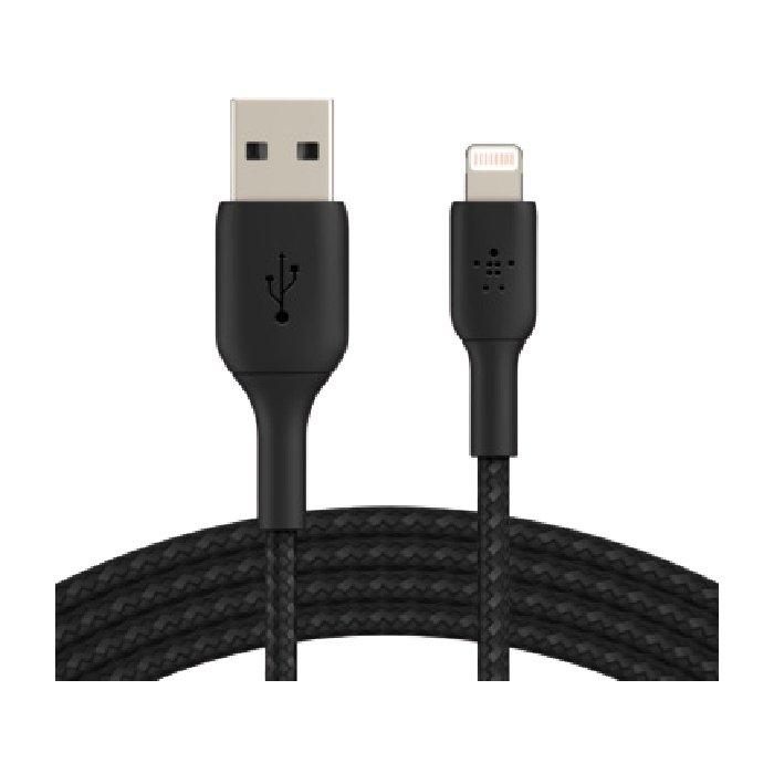 Buy Belkin boost charge braided lightning to usb-a cable - 1m - black in Saudi Arabia