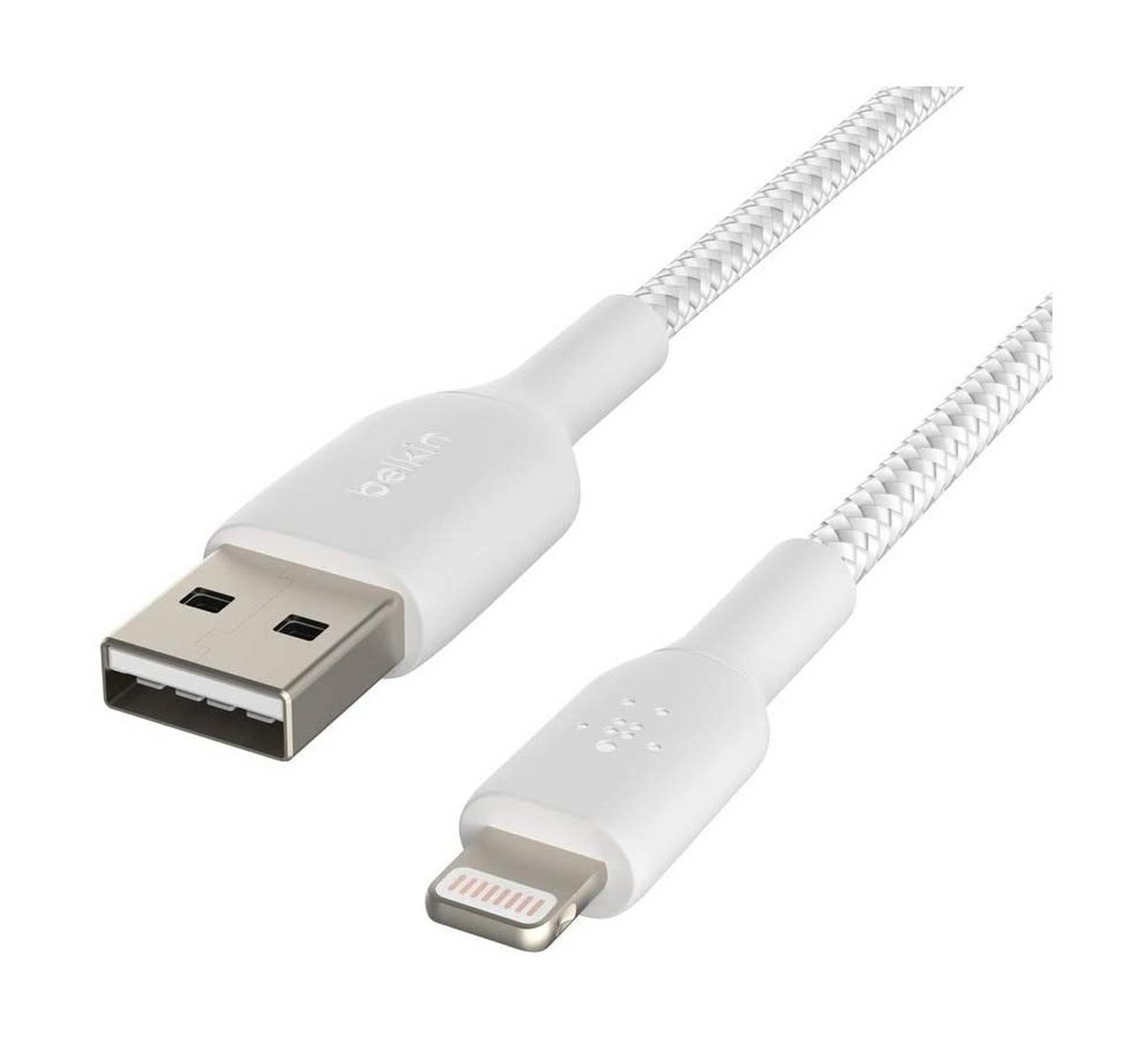 Belkin Boost Charge Braided Lightning to USB-A Cable - 2M - White