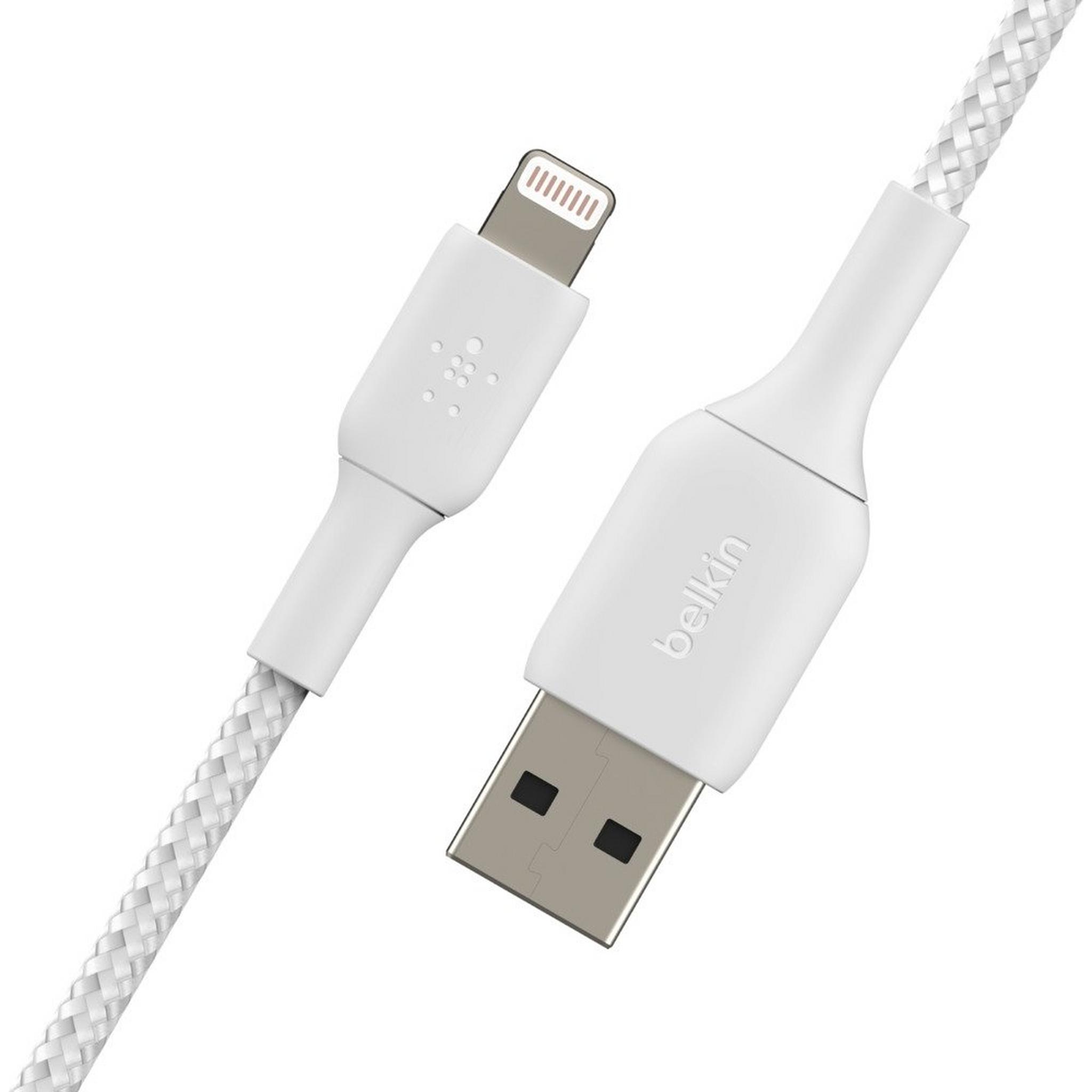 Belkin Boost Charge Braided Lightning to USB-A Cable - 3M - White
