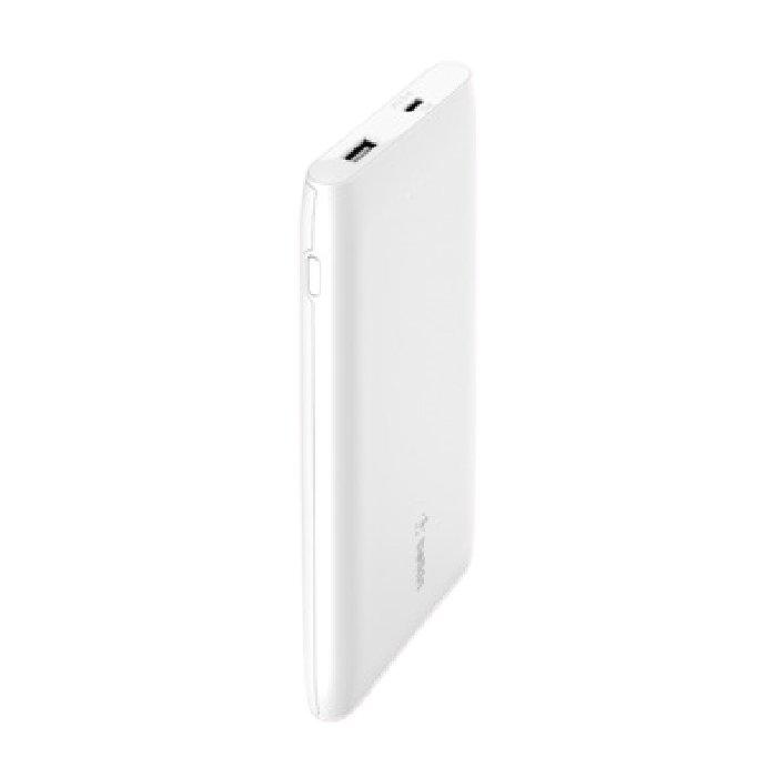 Belkin BOOST CHARGE 10K Power Bank with 18W PD USB-C IN/OUT and USB-A OUT - White