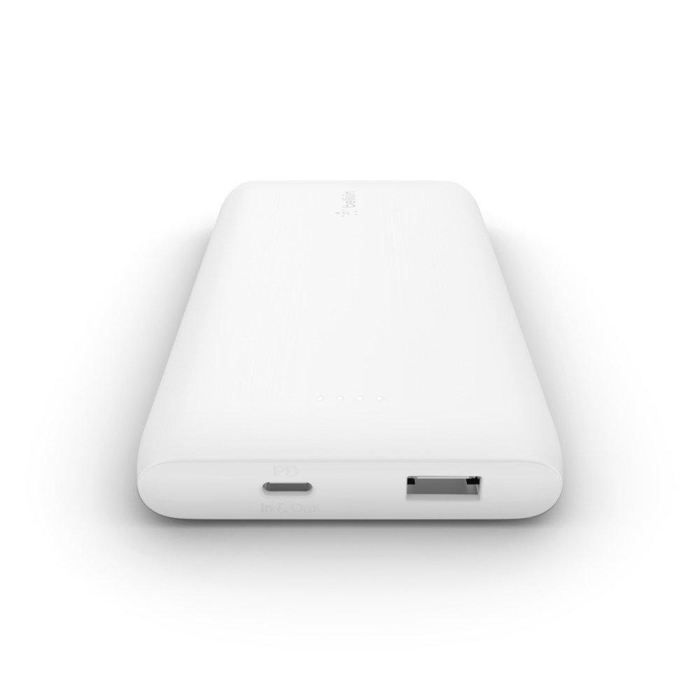 Belkin BOOST CHARGE 10K Power Bank with 18W PD USB-C IN/OUT and USB-A OUT - White