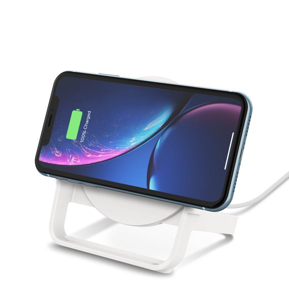Belkin BOOST CHARGE 10W Fast Wireless Charging Stand + Quick Charge 3.0 wall Charger - White