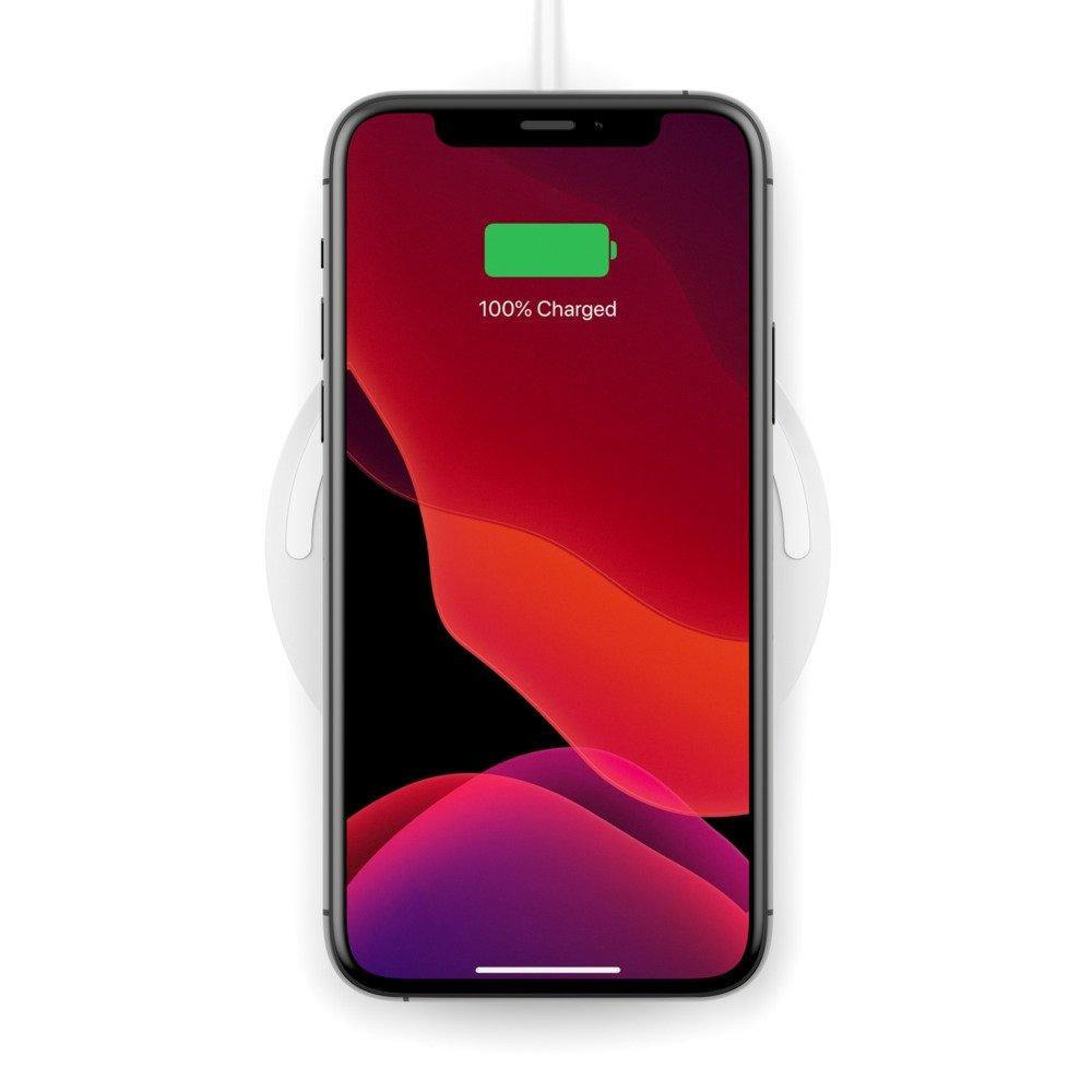 Belkin Boost Charge 10W Fast Wireless Charging Pad + Quick Charge 3.0 wall Charger - White