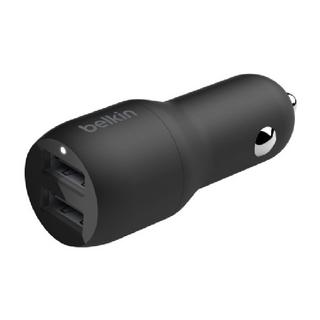 Buy Belkin boost charge dual usb-a car charger 24w + 1m usb-a to lightning cable - black in Kuwait