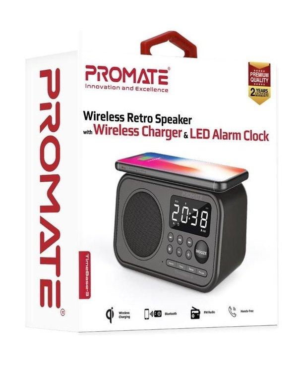 Promate Timebase-3 Multi-Function Wireless Speaker & Charging Station ...
