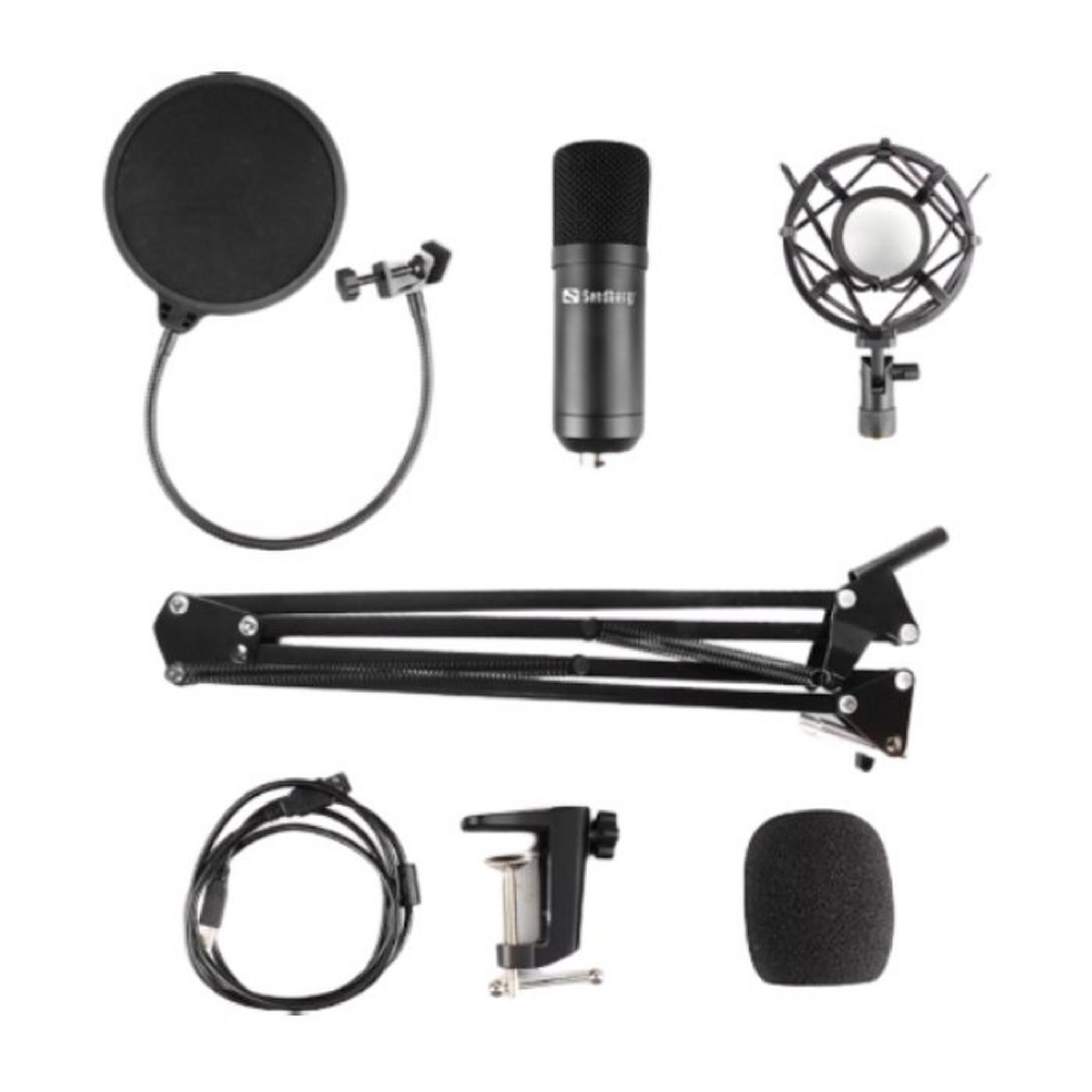 Sandberg Streamer USB Microphone Kit - Black