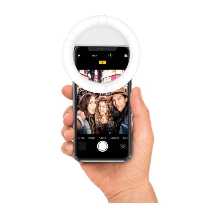ضوء ال-اي-دي دائري للتصوير بالهاتف - أبيض