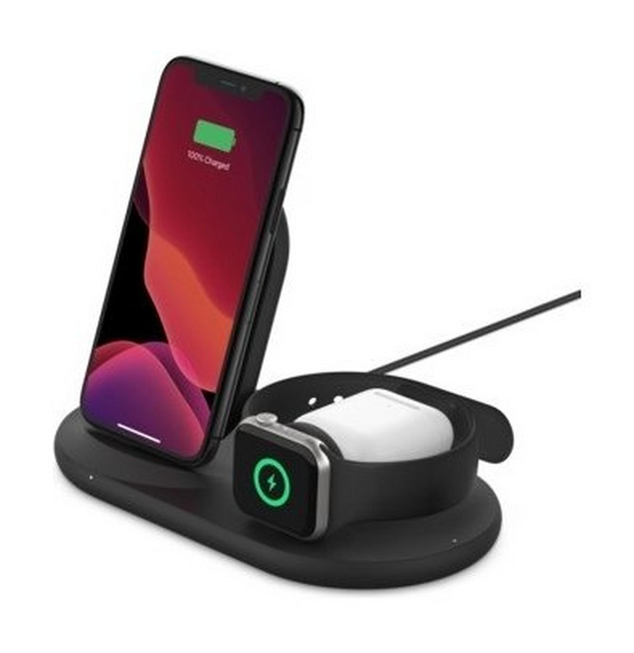 Belkin Boost Charge 3-in-1 Wireless Charger for Apple Devices - Black