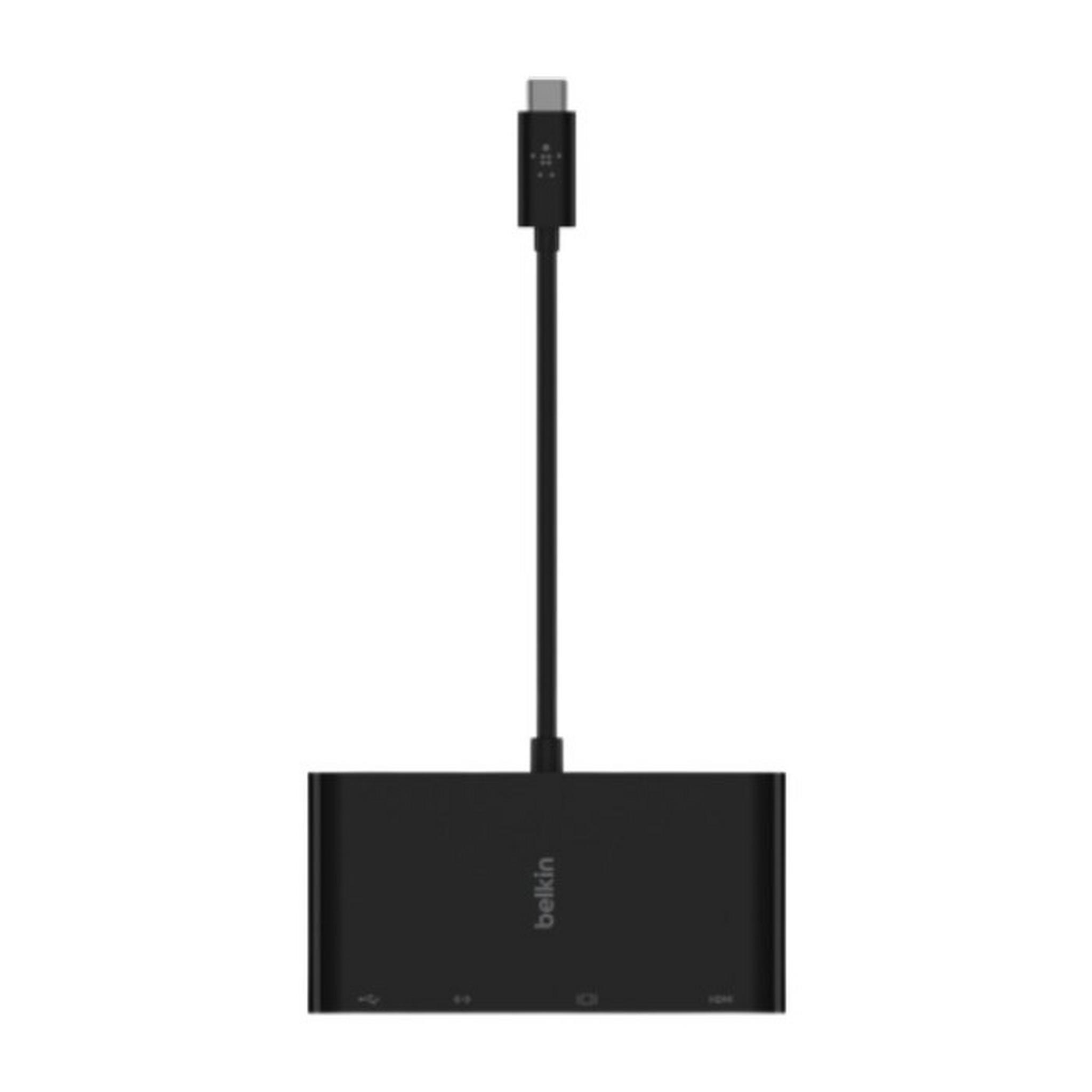 محول الوسائط المتعددة USB-C من بيلكين - أسود