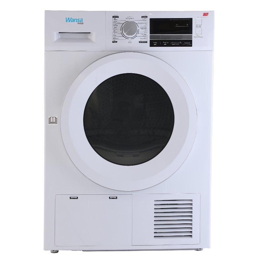 Buy Wansa gold condenser dryer, 8kg, wgfcd807wht-c10 - white in Kuwait