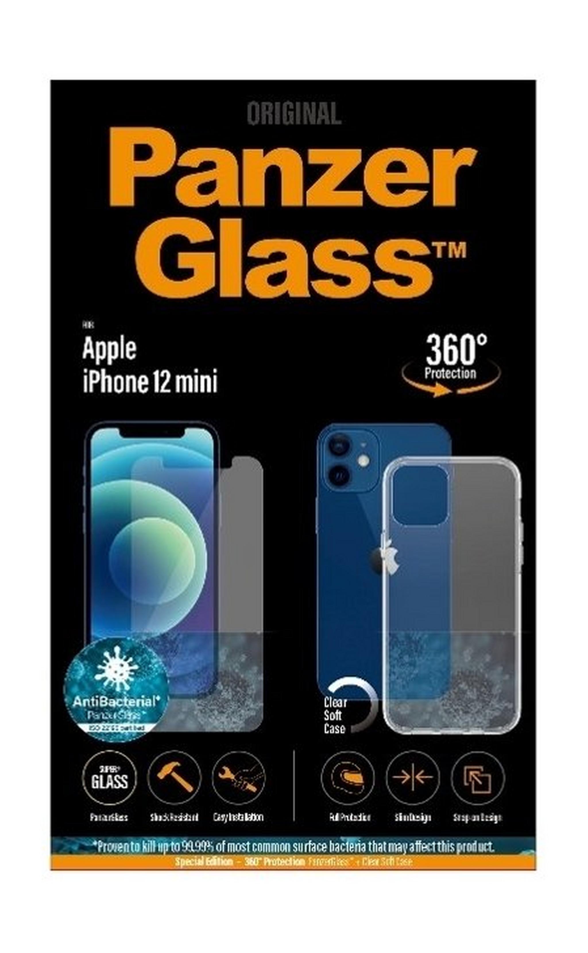 PanzerGlass iPhone 12 Mini Exclusive Bundle Standard Glass with Case - Clear