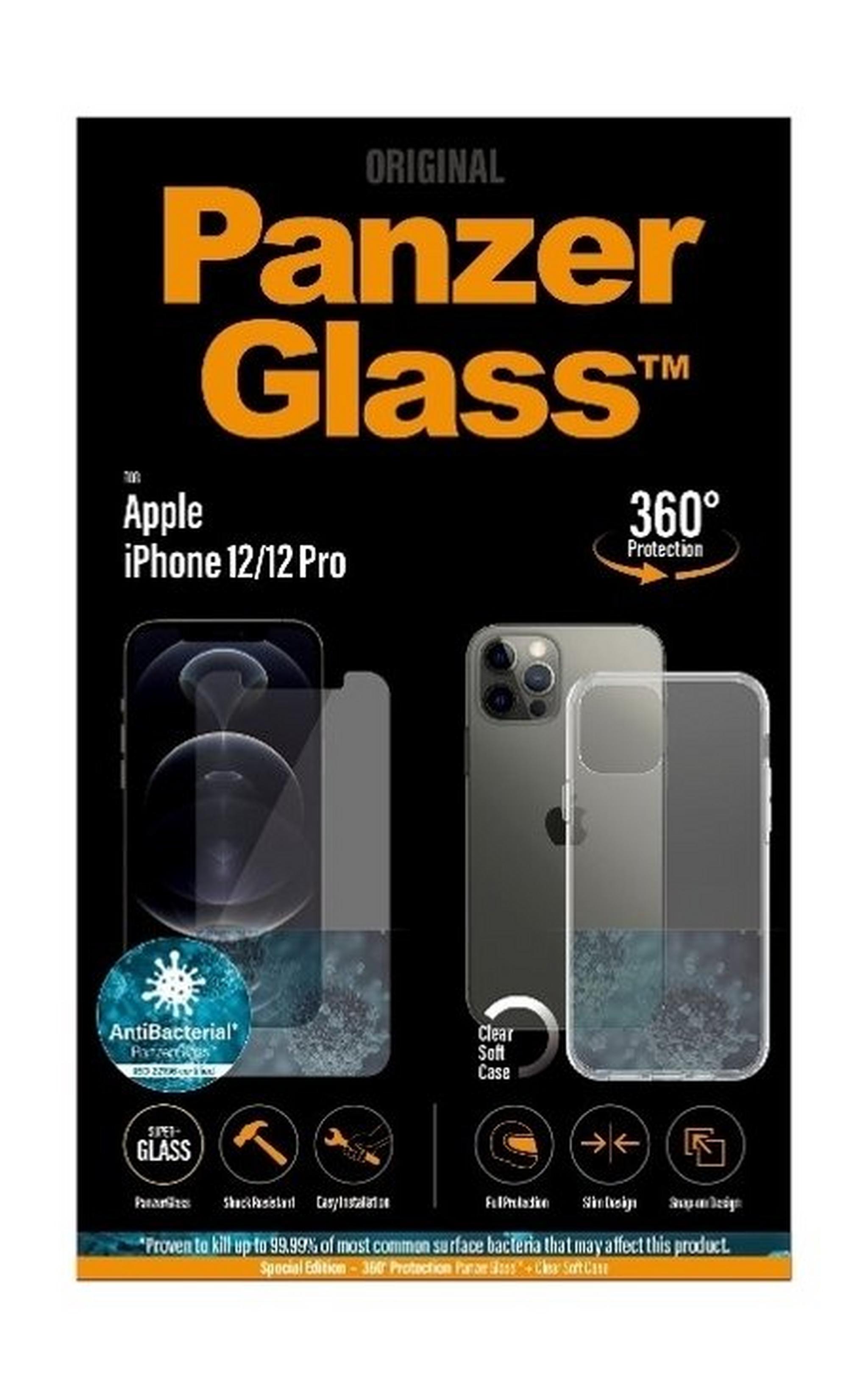 PanzerGlass iPhone 12 Pro Exclusive Bundle Standard Glass with Case - Clear