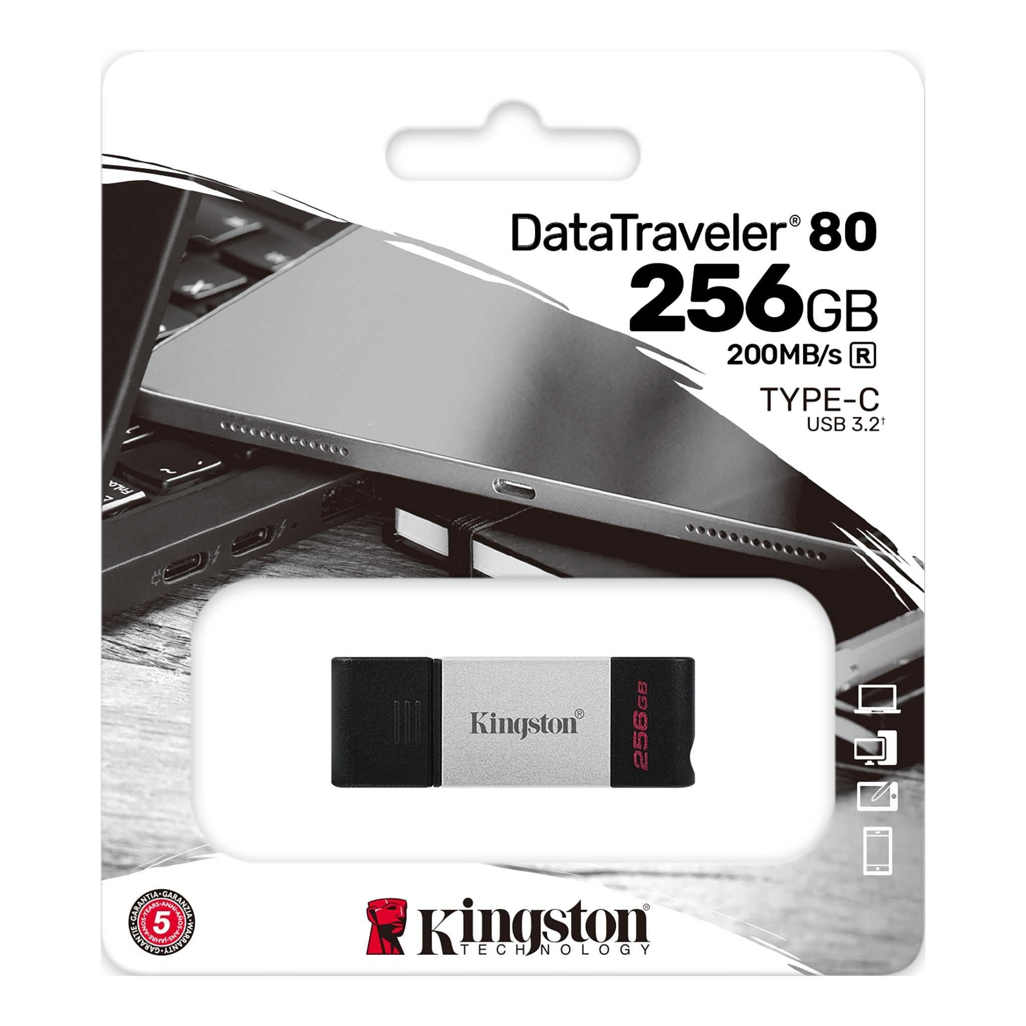 Kingston DataTraveler 80 – 256GB USB-C 3.2 Gen 1 Flash Drive