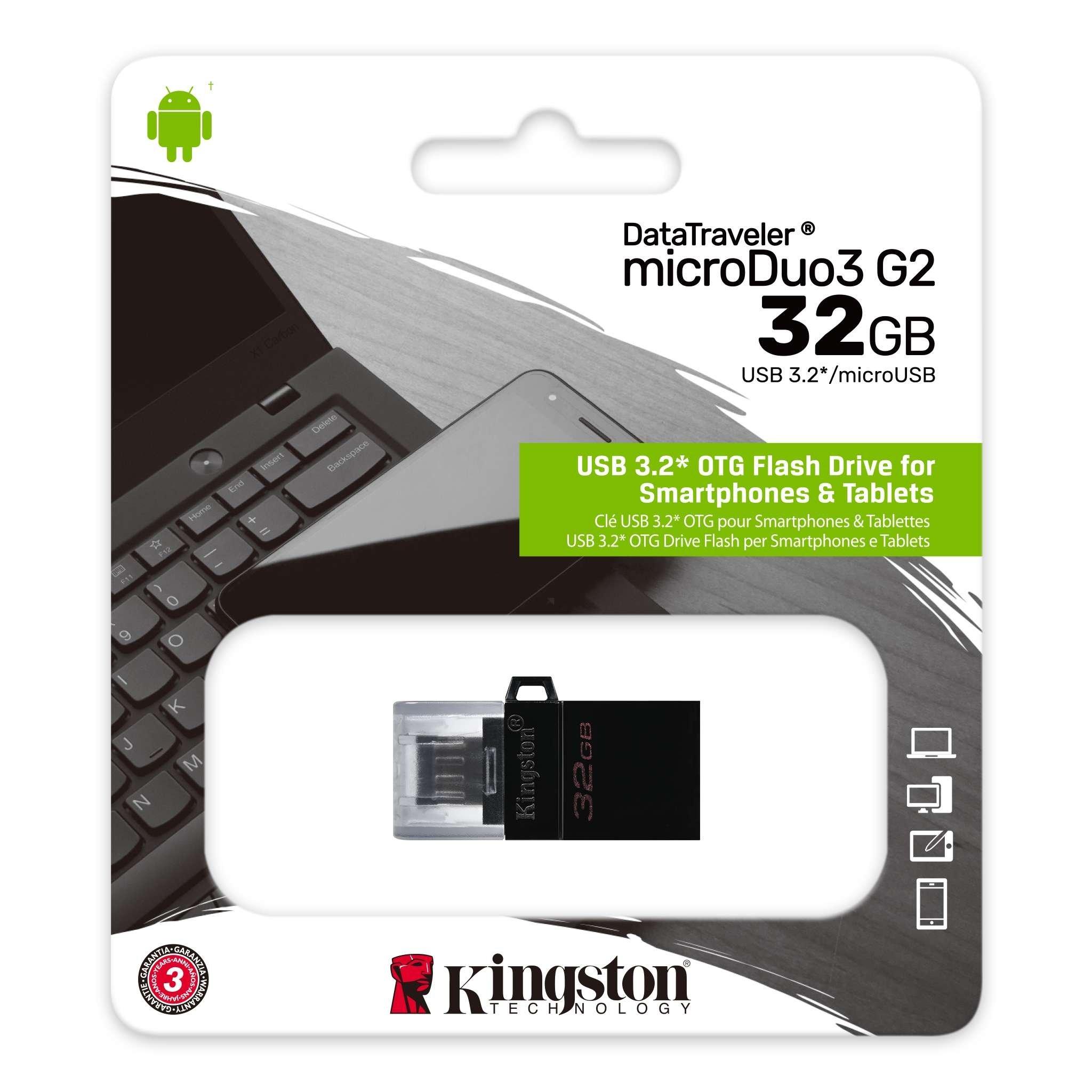 Kingston Micro Duo 3.0 Gen 2 32GB + Micro USB Flash Drive