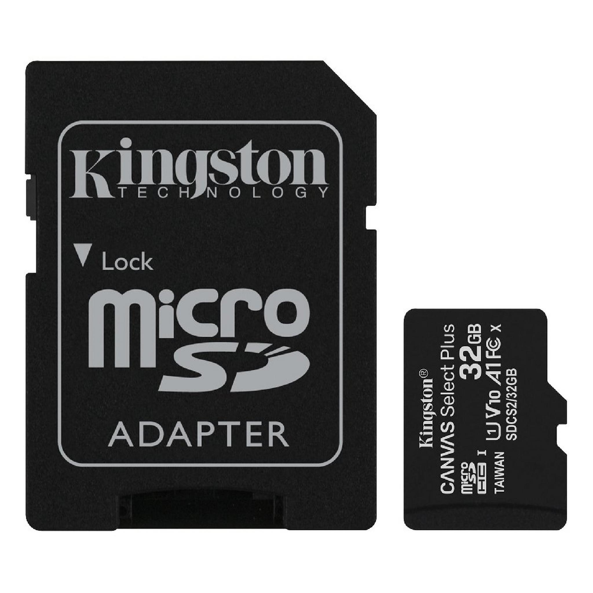 Kingston Canvas Select Plus 32GB MicroSDXC Card + Adapter