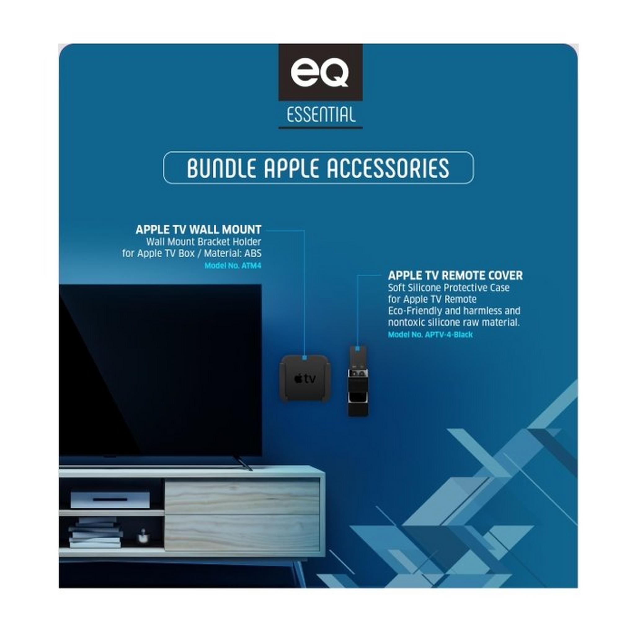 EQ Bundle - Apple TV Box Mount + Remote Control Sleeve – Black