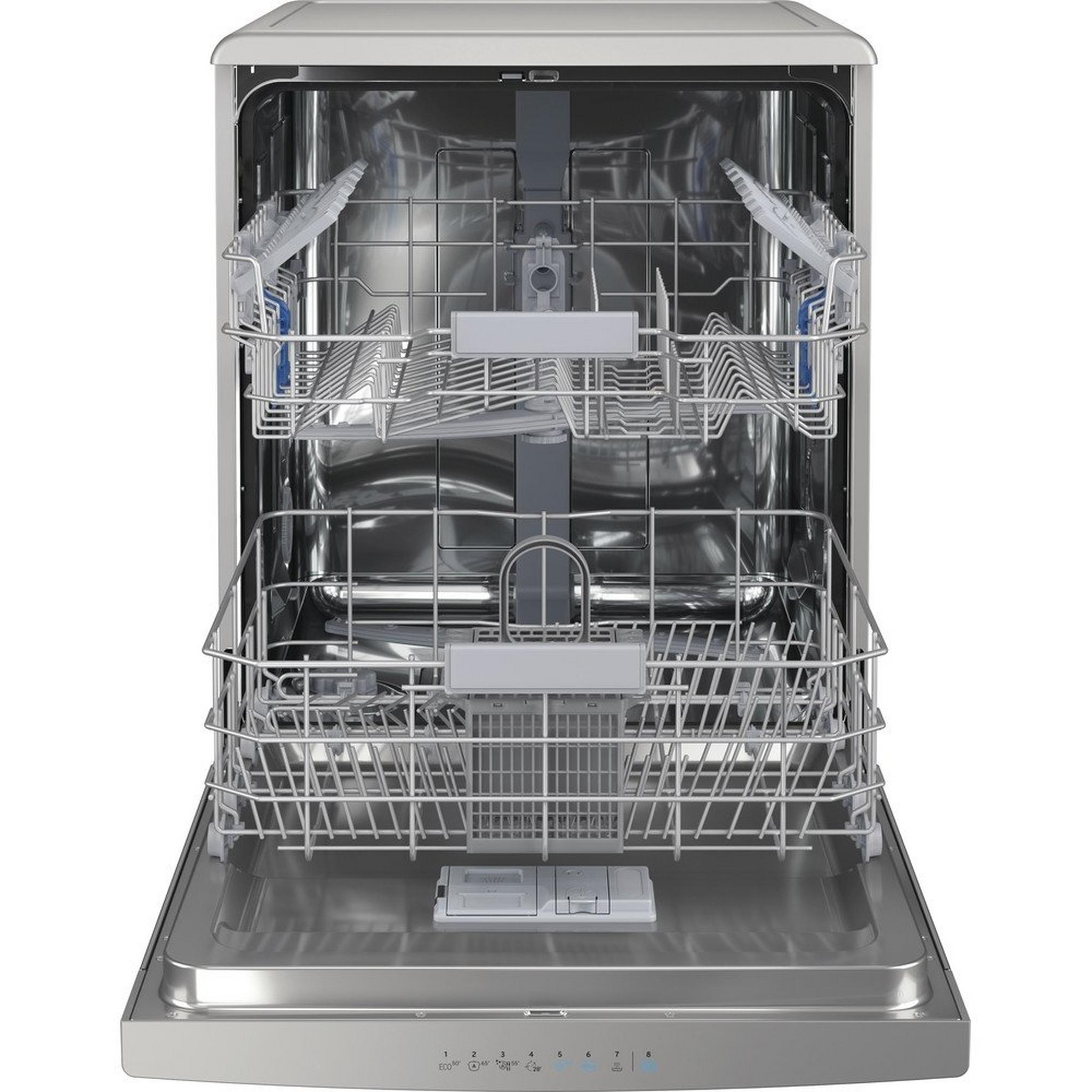 Indesit 14 Place Settings 8 Program Freestanding Dishwasher (DFO 3C23 X UK) - Inox