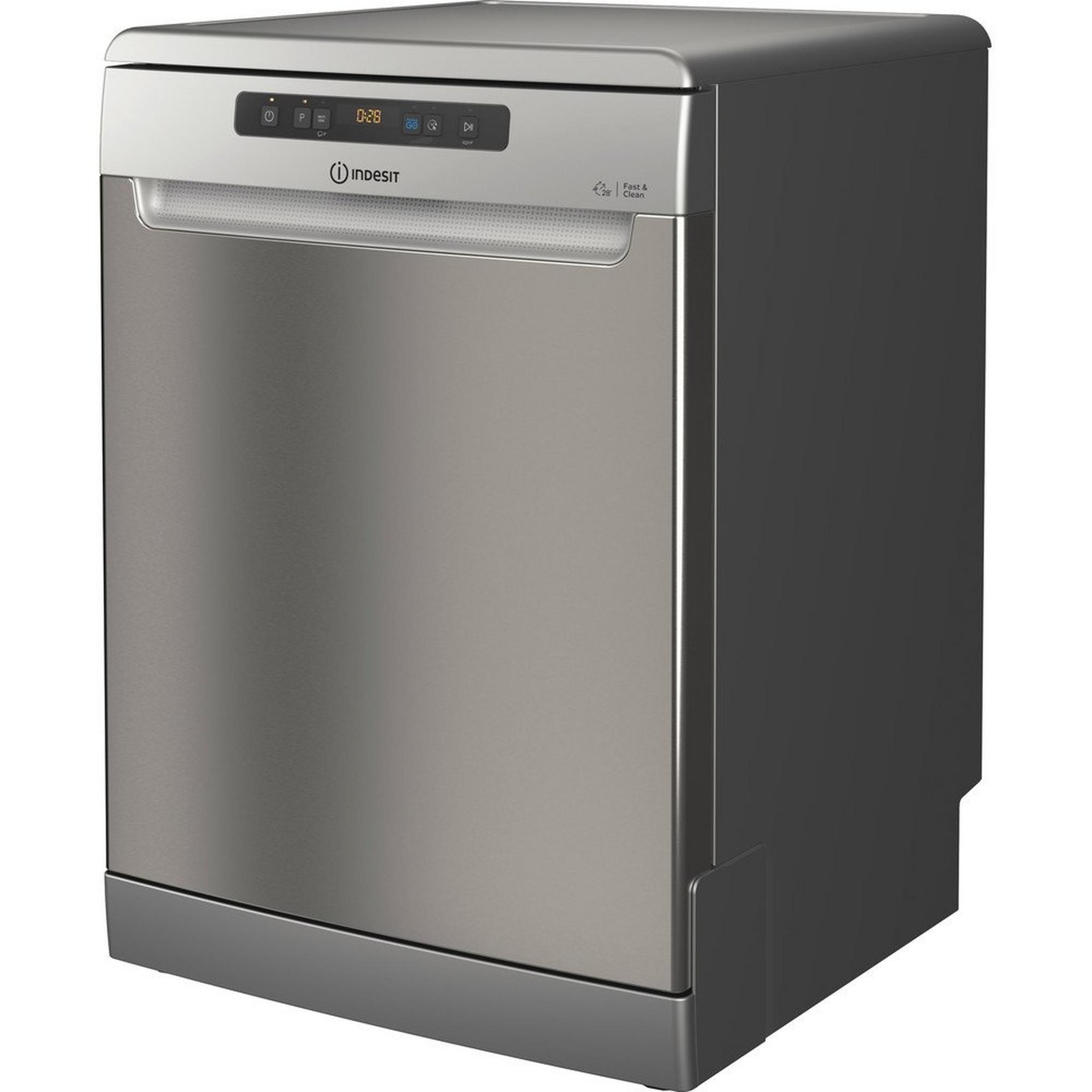 Indesit 14 Place Settings 8 Program Freestanding Dishwasher (DFO 3C23 X UK) - Inox