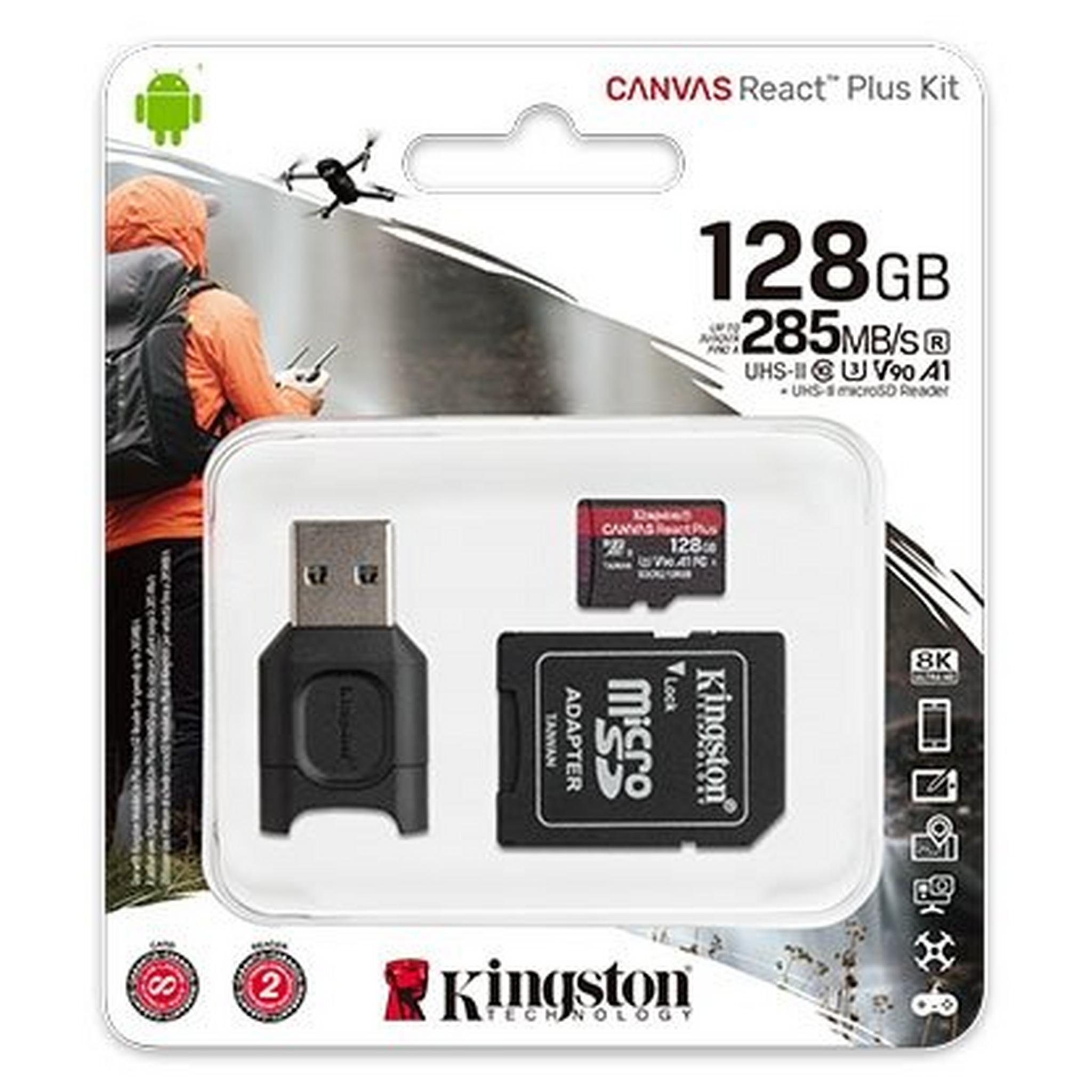 Kingston Canvas Select Plus 128GB MSDXC+SDCR2 UHS-II Memory Card + Adapter+ Reader