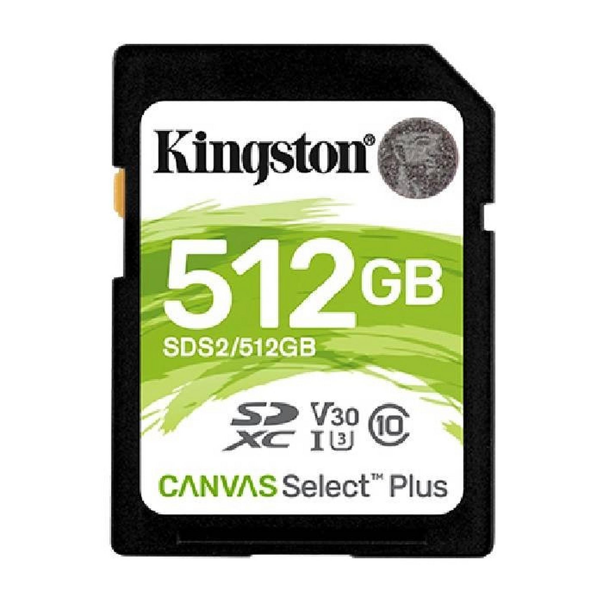 Kingston Canvas Select Memory Card 512GB SDXC UHS-I Plus SD Card