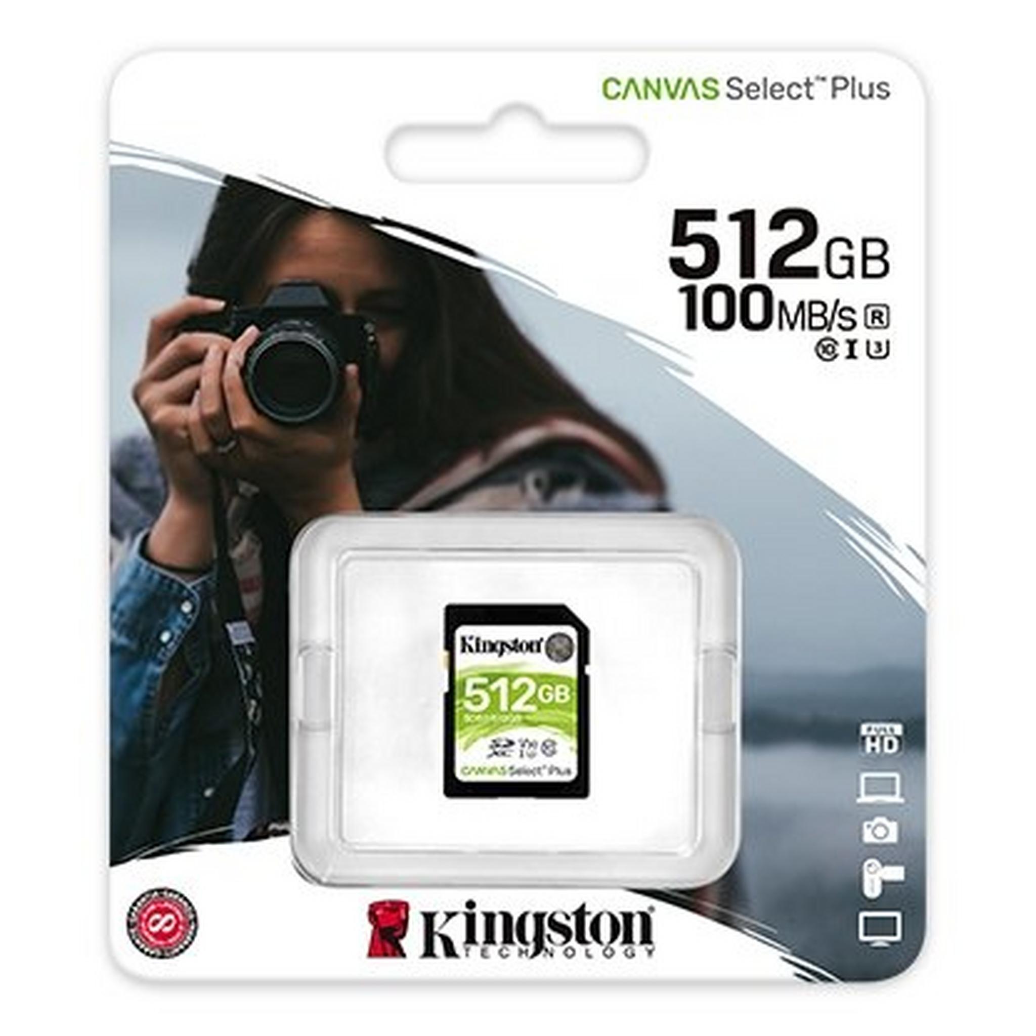 Kingston Canvas Select Memory Card 512GB SDXC UHS-I Plus SD Card