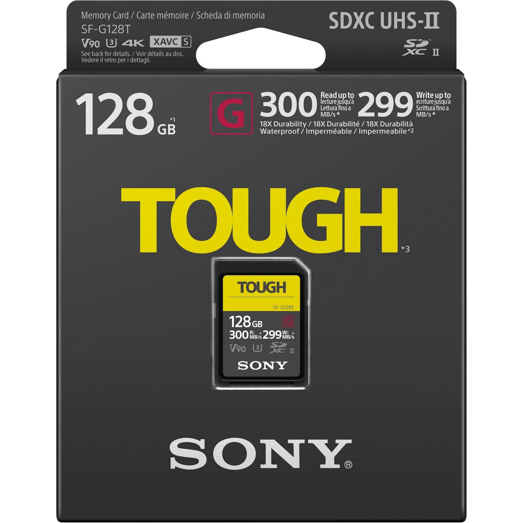 بطاقة ذاكرة سوني 128 جيجابايت SF-G Tough Series UHS-II SDXC