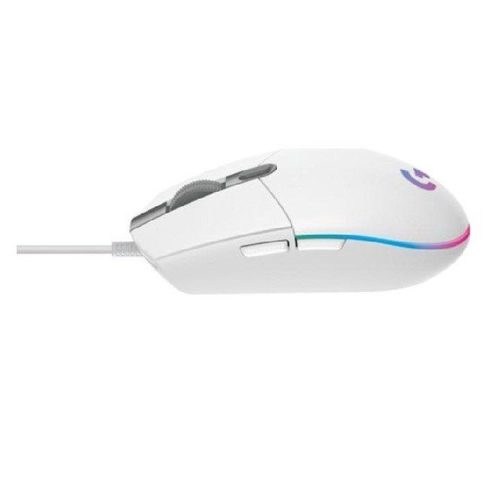 ماوس ألعاب سلكي جي203 من لوجيتيك، اضاءة متعددة الألوان لايت سينك ، 910-005797 - أبيض