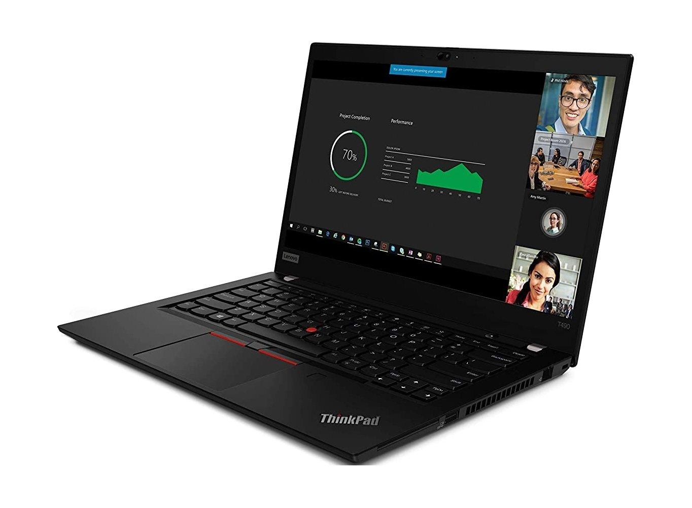 لابتوب لينوفو ثينك باد T490 كور i7، رام 8 جيجابايت، اس اس دي 512 جيجابايت، 14 بوصة - أسود