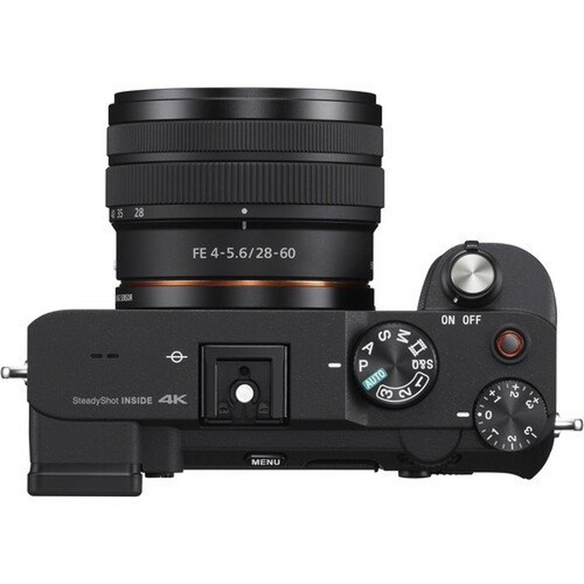 كاميرا سوني الفا ايه 7 سي الرقمية بدون مرآه مع عدسة 28-60 ملم - أسود