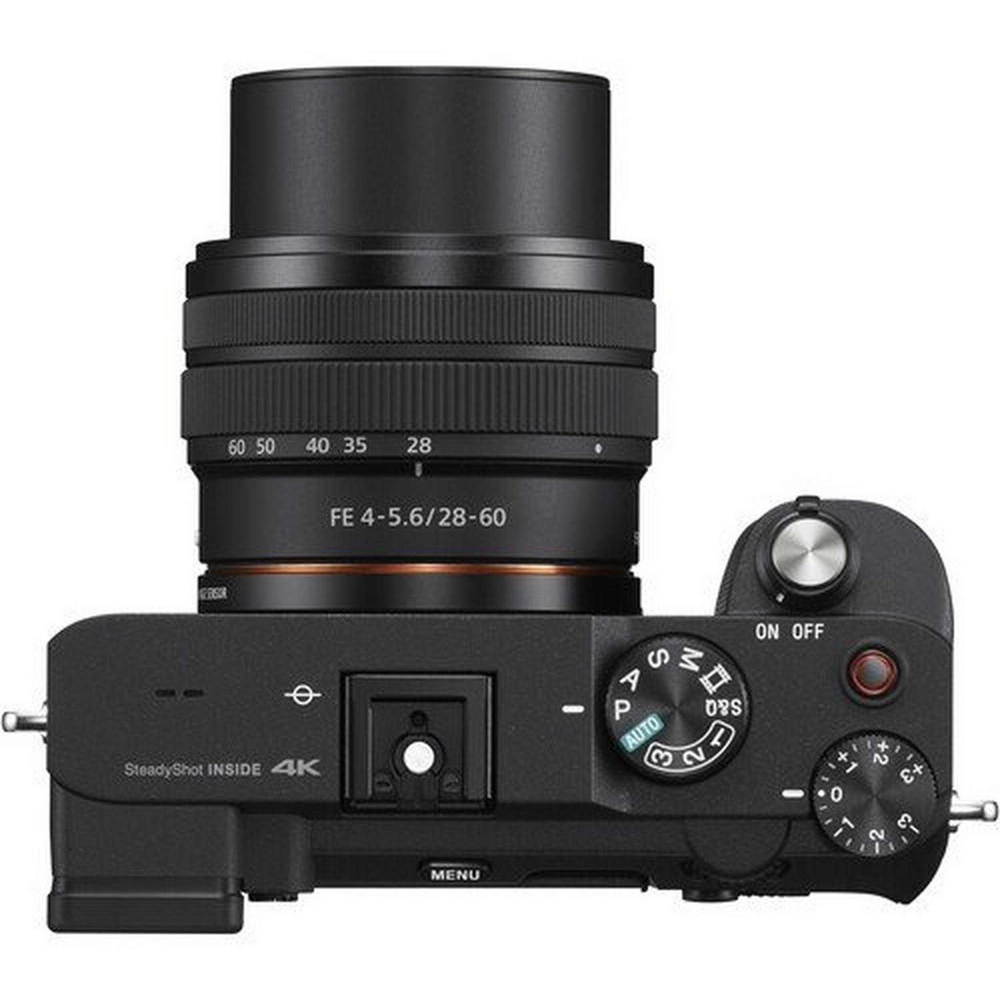 كاميرا سوني الفا ايه 7 سي الرقمية بدون مرآه مع عدسة 28-60 ملم - أسود