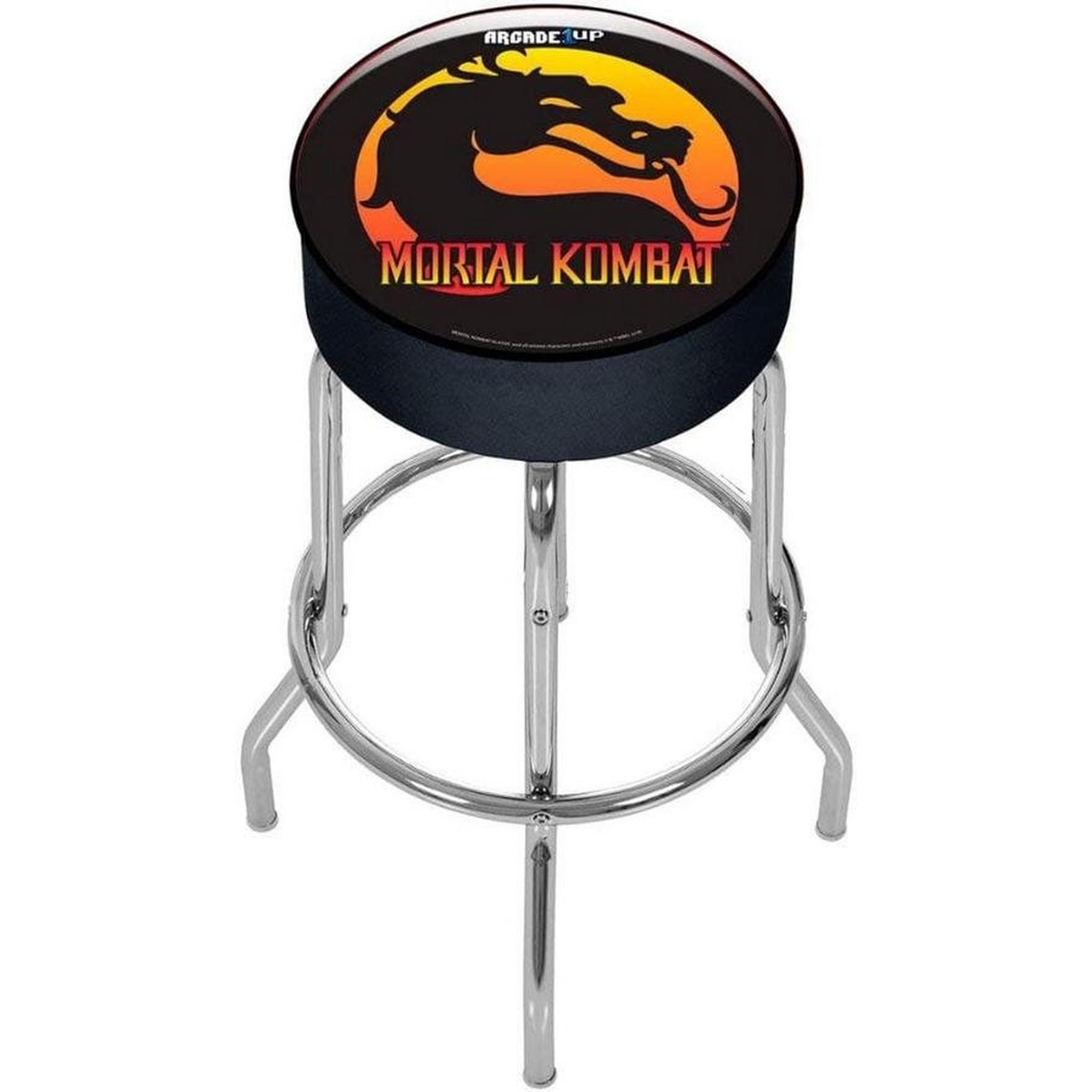 Arcade1Up Mortal Kombat Arcade Cabinet Light-Up Marquee, Stool and Riser