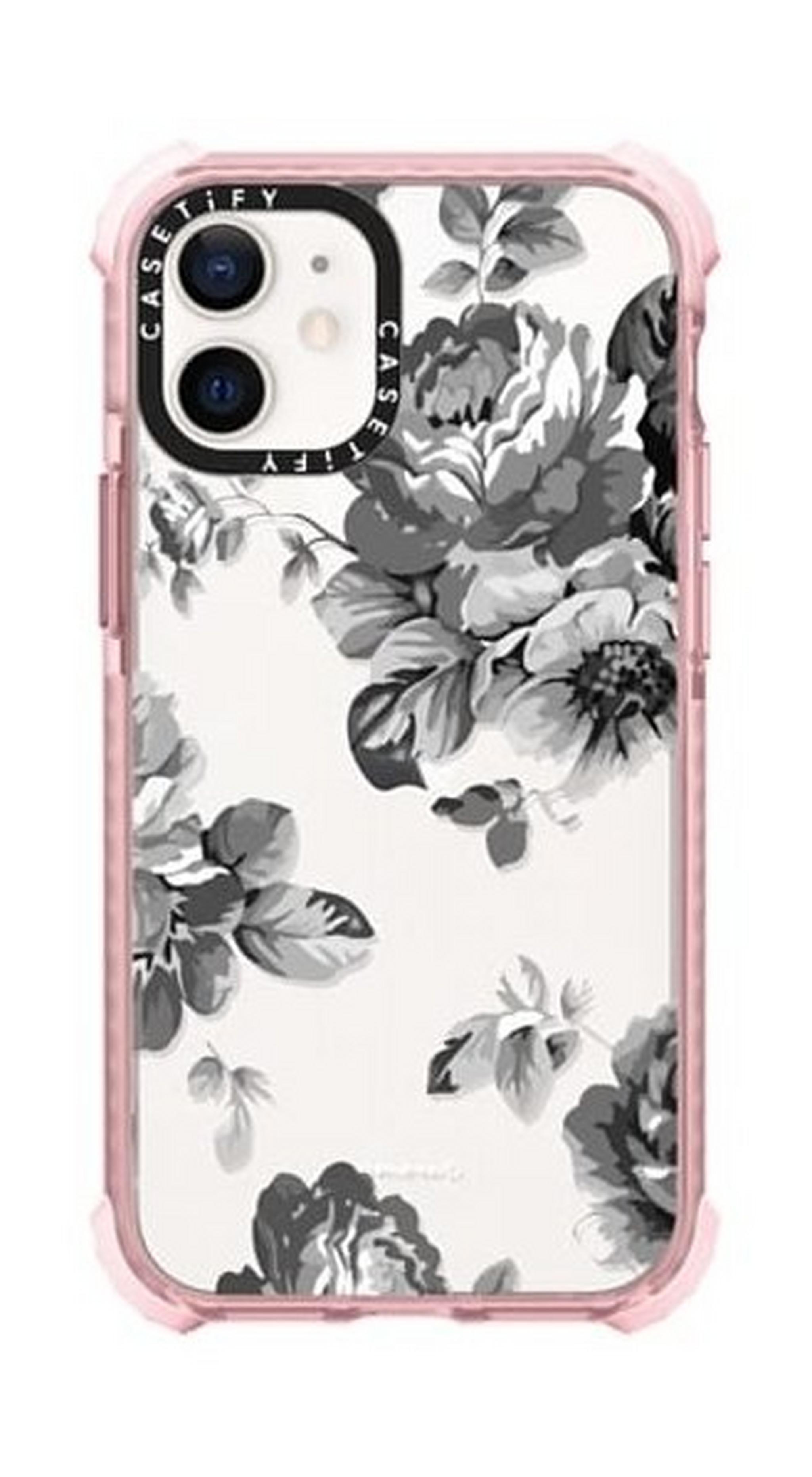 Casetify Black Floral Amour iPhone 12 Mini Back Case - Pink