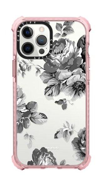 Casetify Black Floral Amour iPhone 12 Pro Back Case - Pink