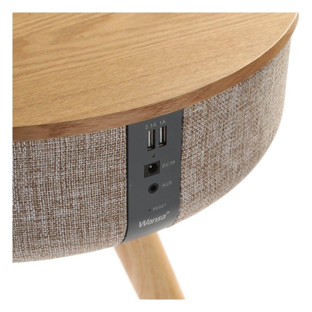 مكبر صوت بتقنية البلوتوث وشحن لاسلكي بشكل طاولة من ونسا - بيج