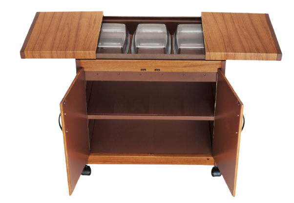 عربة تدفئة الطعام من ونسا، سعة 3 أطباق، 360 واط، 3DTSLLB - خشب