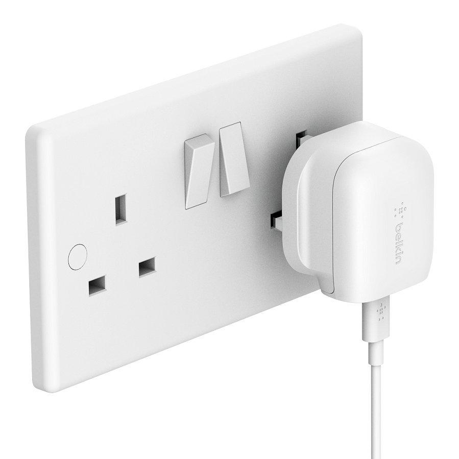 Belkin 20W USB-C PD Wall Charger + USB-C to Lightning Cable - White
