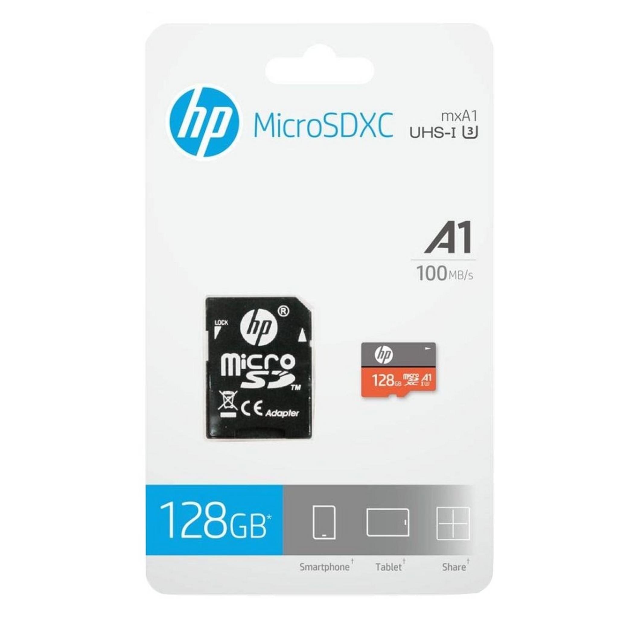 HP 128GB MXA1 Class 10 U3 MicroSDXC Read Speeds up to 100MB/S with SD Adapter