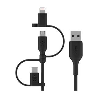 Buy Belkin usb-c, micro-usb / lightning cable 1m - black in Kuwait