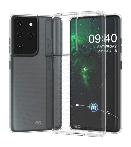 غطاء حماية سامسونج جالاكسي اس21 التر تي بي يو مضاد للبكتيريا من إي كيو - شفاف